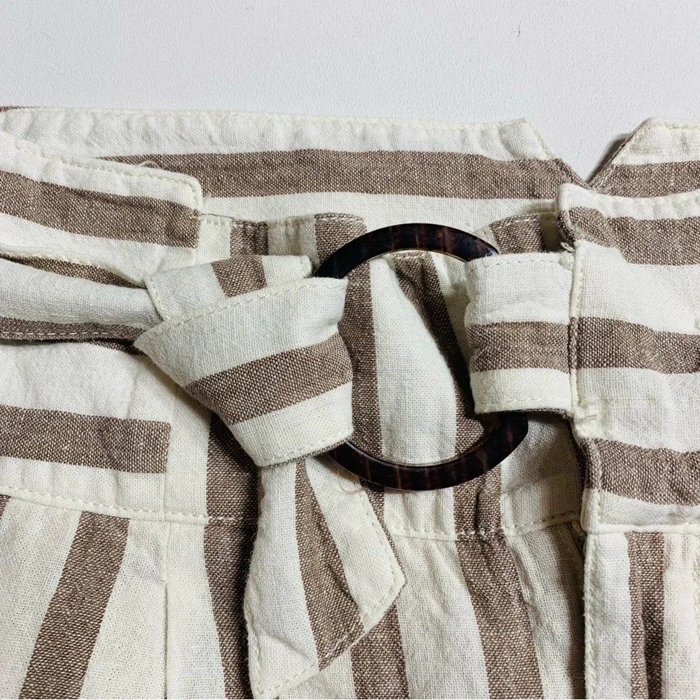 Antropology linen blend high waist striped pants - Picture 5 of 12